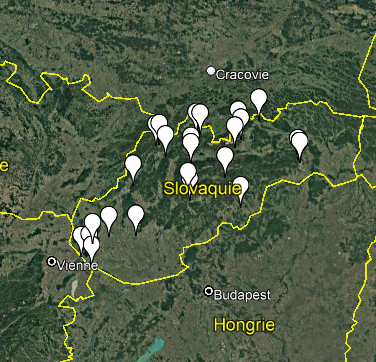 Carte Urbex Slovaquie - Urbex Mapa Slovensko